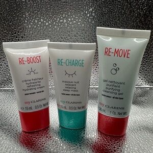 Clarins My Clarins Skincare Set - Red, Teal, White